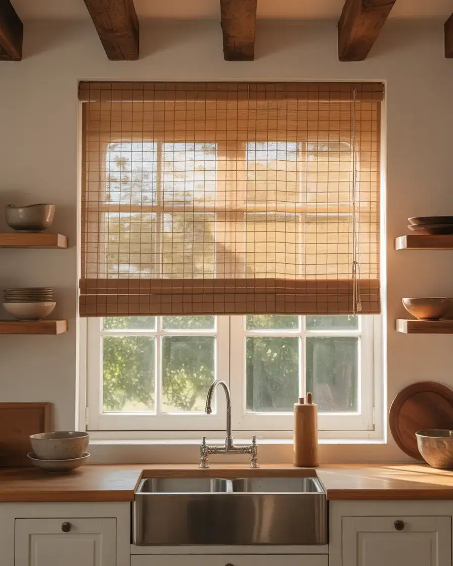 Woven Bamboo Blinds for Rustic Warmth 2