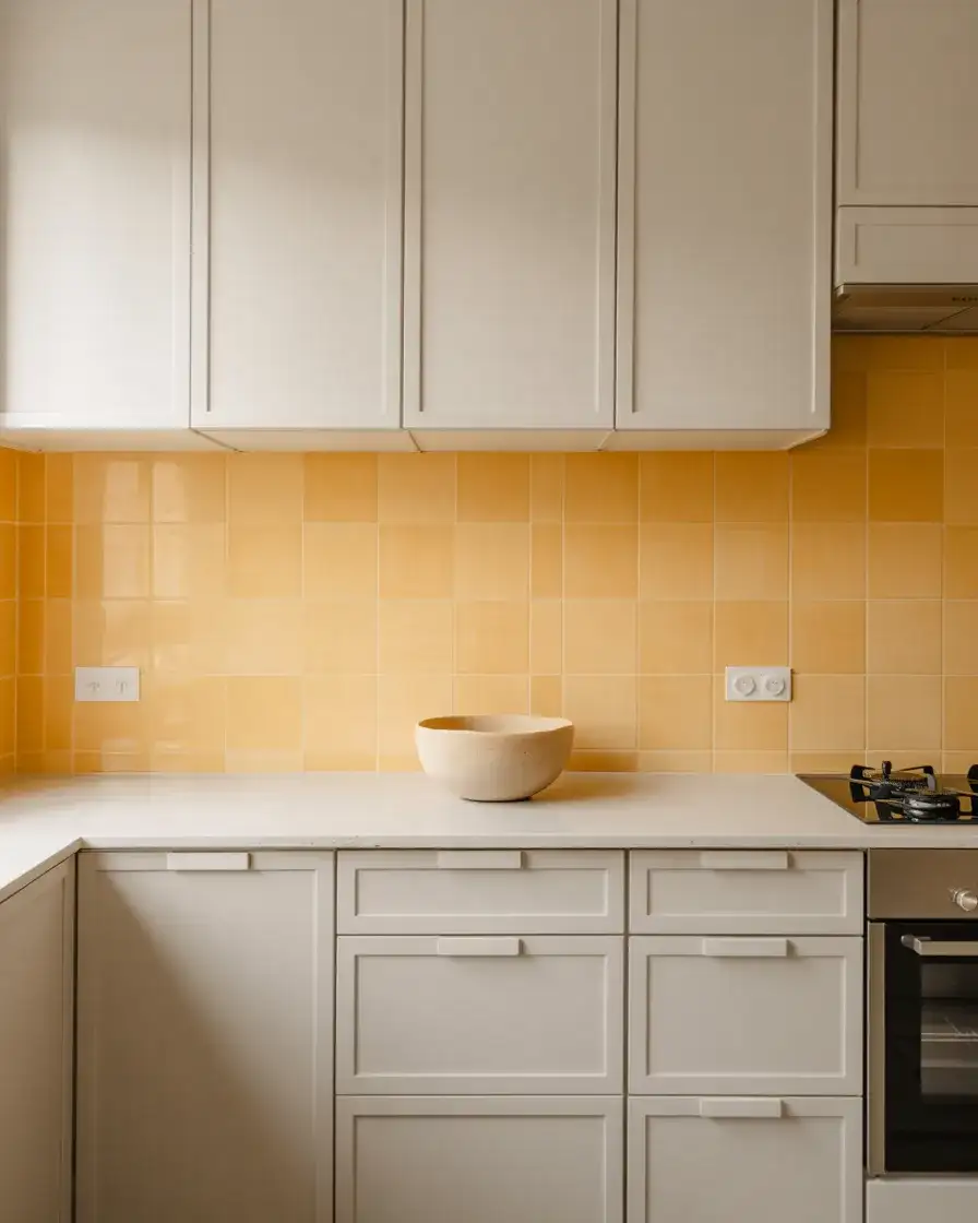 Yellow and White Kitchen With Modern Minimalism 1
