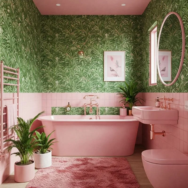 20 Pink and Green Bathroom Ideas to Brighten Up