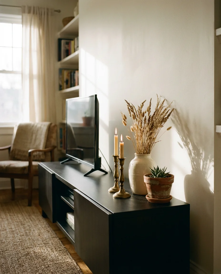 A Black Console as an Anchor Piece 1