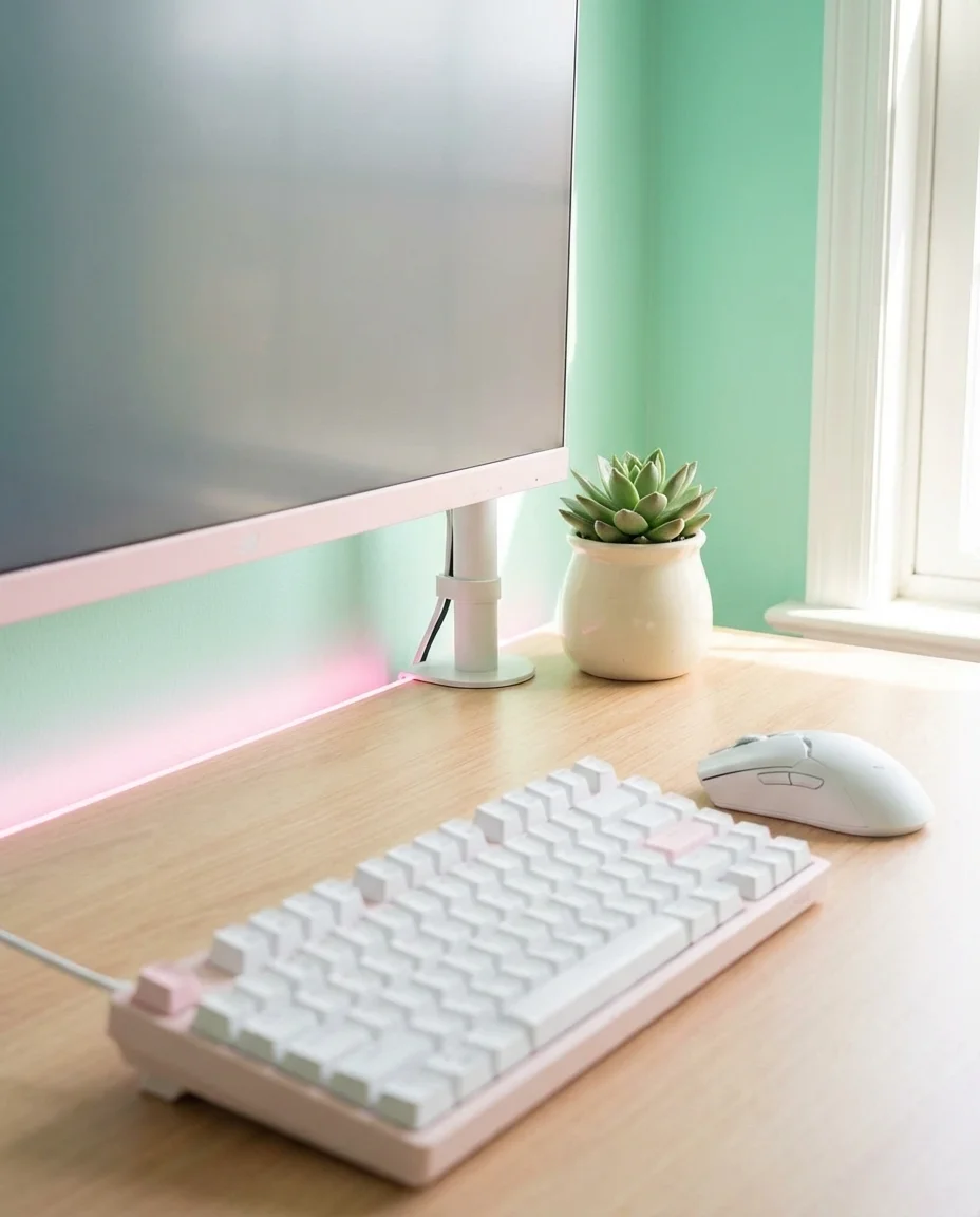 Aesthetic Pastel Gaming Room 2