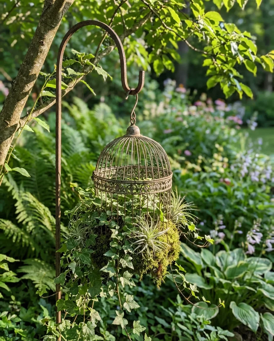 Antique Birdcage Planter Feature 1