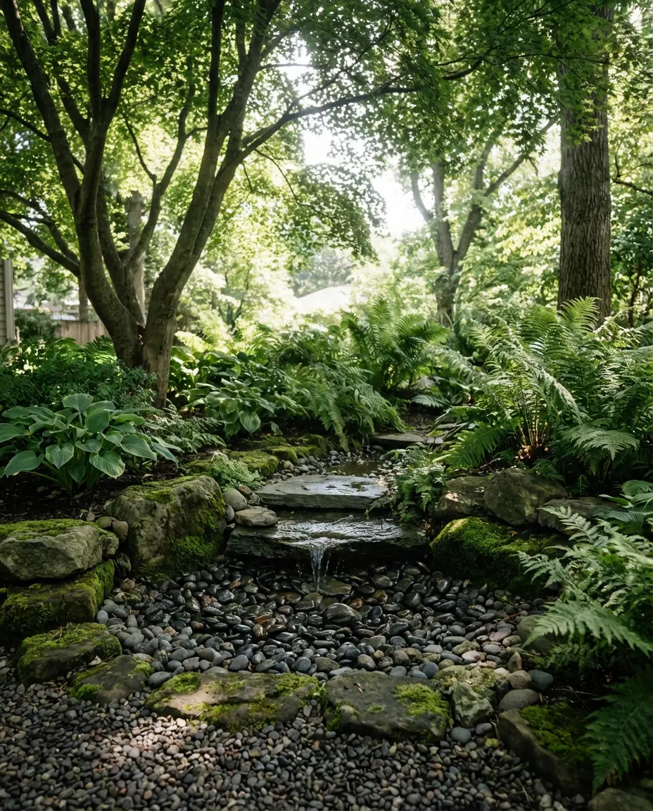 Backyard Rock Garden with a DIY Water Fountain Feature 1