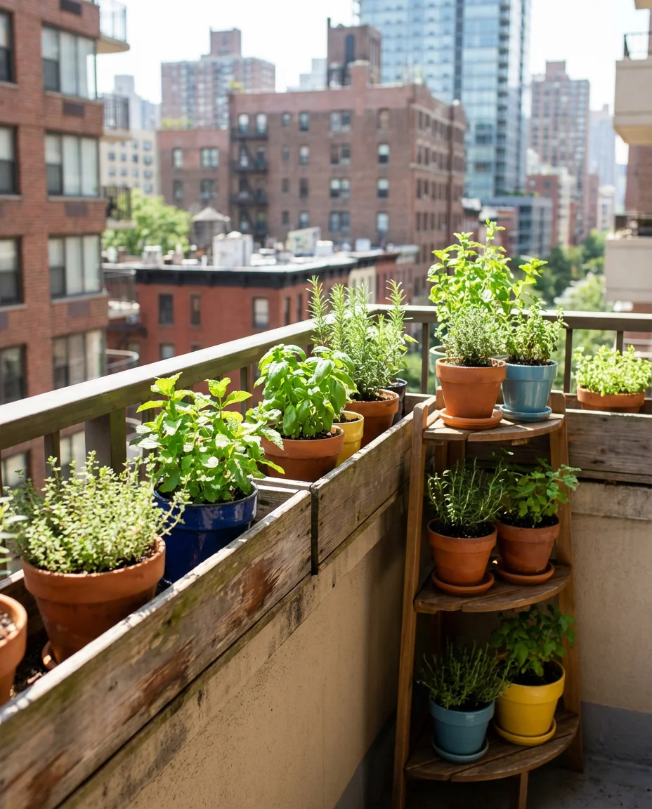 Balcony Herb Garden in Containers 1