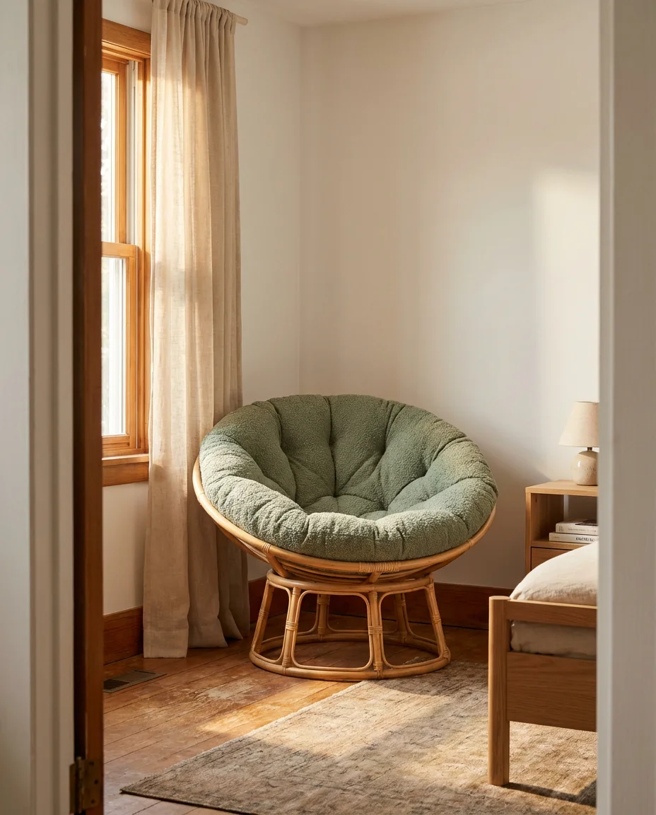 Bedroom Aesthetic With a Papasan Chair 2