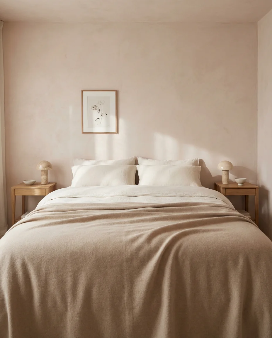 Beige and Pink Quiet Luxury Bedroom 1