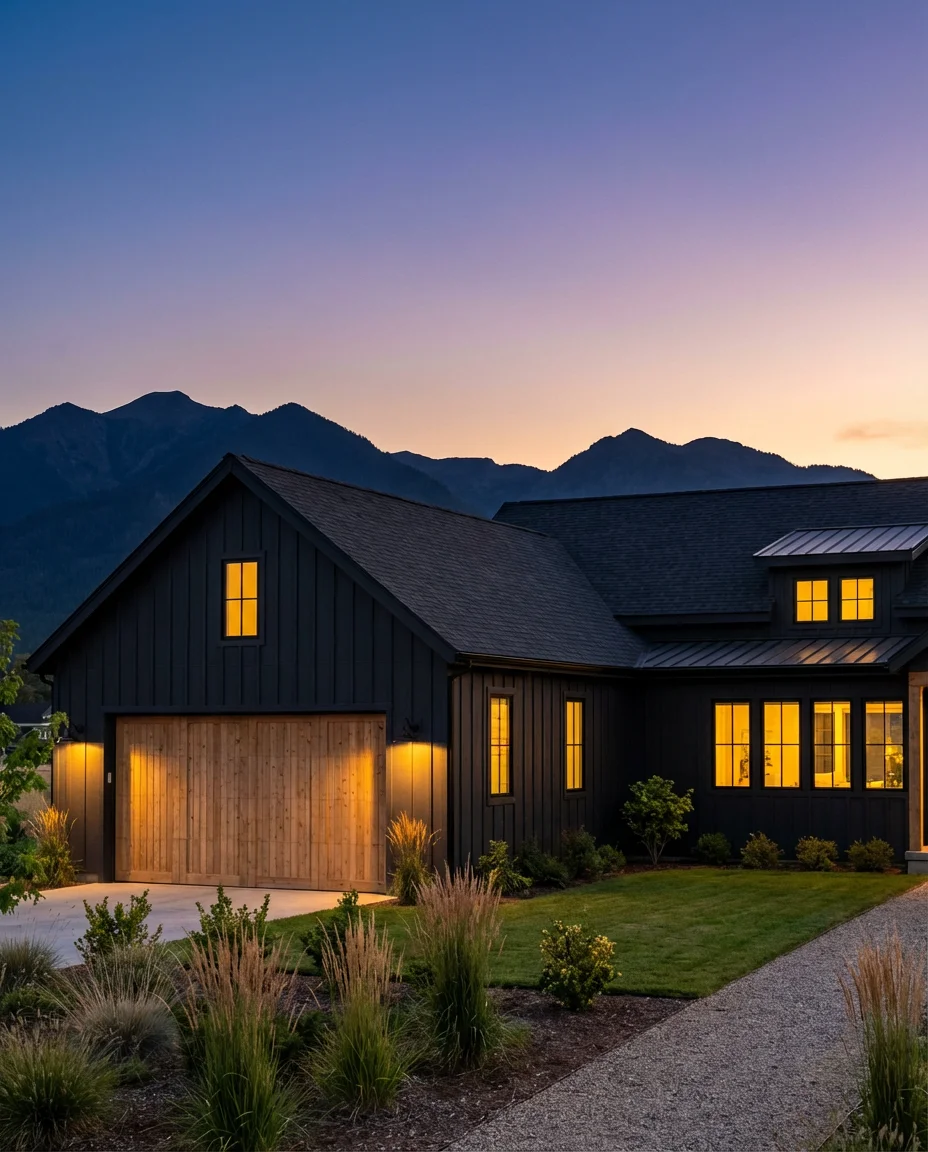 Black Board and Batten with Natural Wood Accents 2