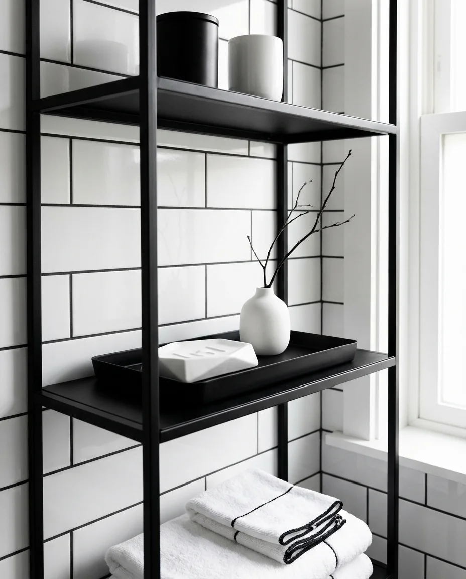 Black and White Graphic Shelf Styling 2