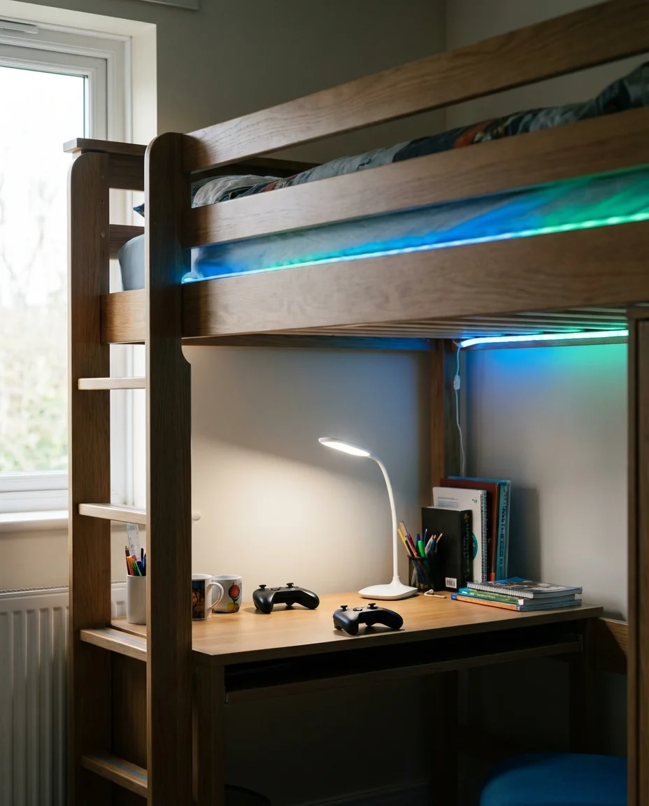 Boys' Gaming Bedroom with Bunk Desk 2