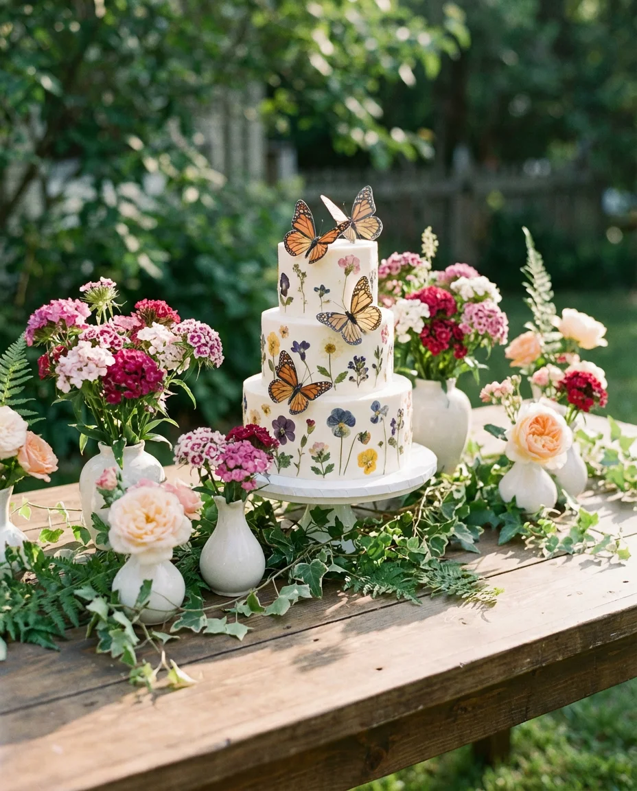 Butterfly Garden Cake Table Design 1