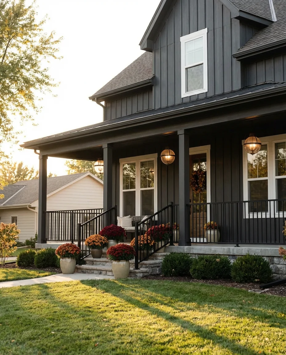 Charcoal Board and Batten on a Modern Farmhouse with Best Curb Appeal 1