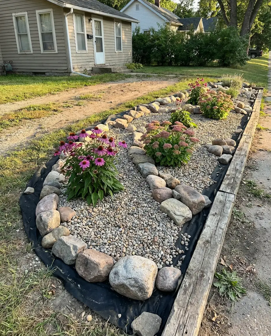 Cheap Front Yard Rock Garden Ideas on a Budget 1