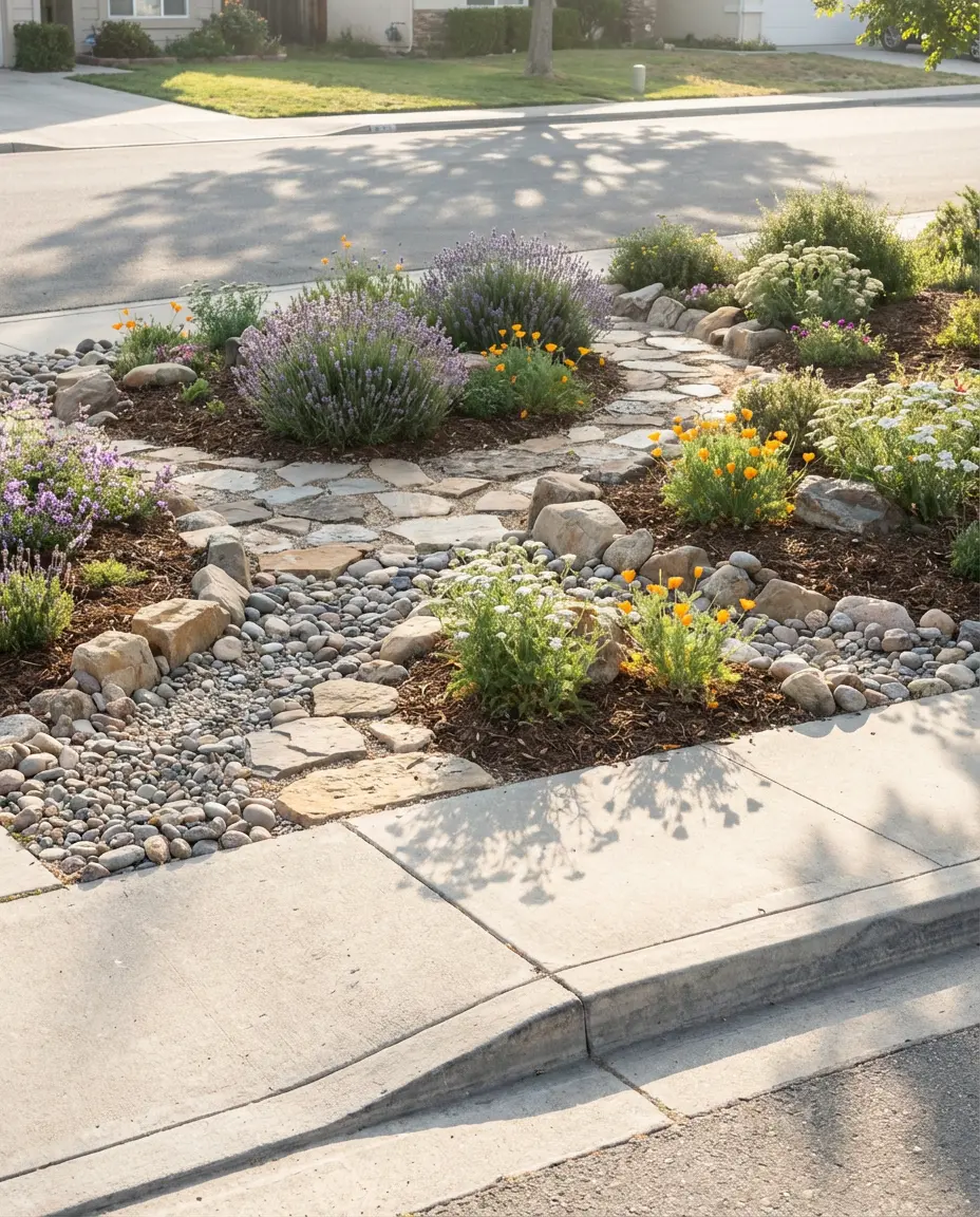 Cheap Front Yard Rock Garden Ideas on a Budget 2