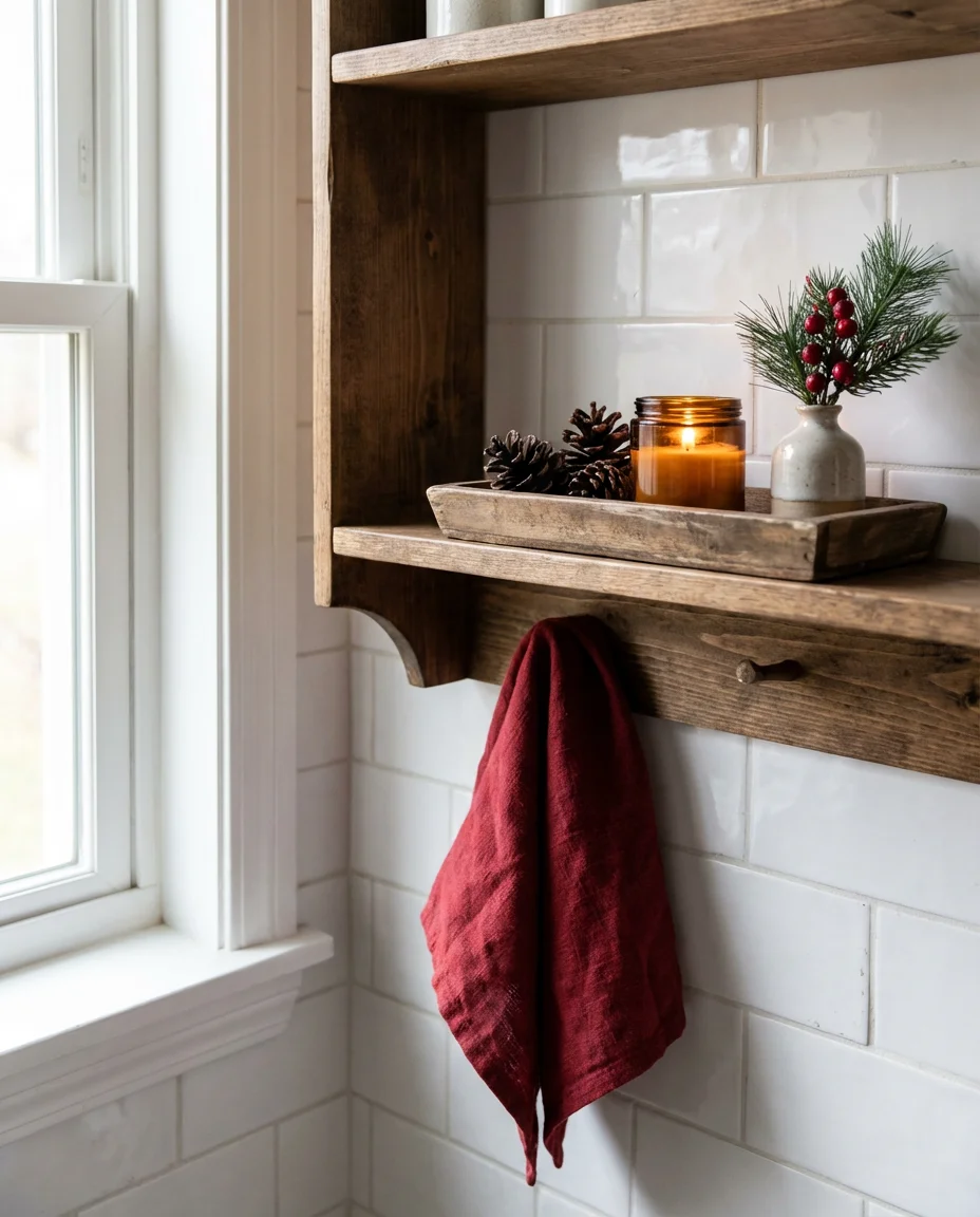 Christmas Bathroom Shelf Decor 2
