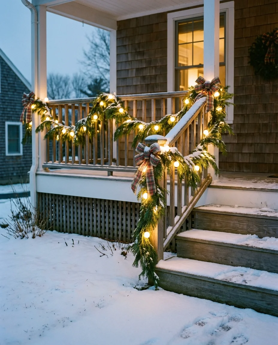 Christmas Decor Ready Railing with Garland Hooks 1