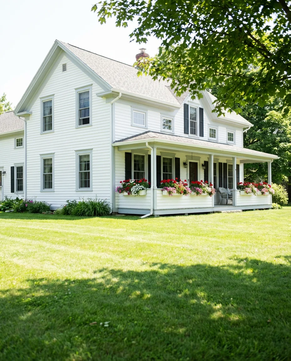 Classic White with Light Gray Trim 1