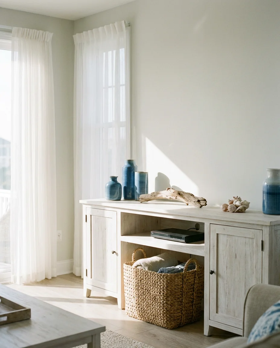 Coastal Console Vibes for Beachy Living Rooms 1