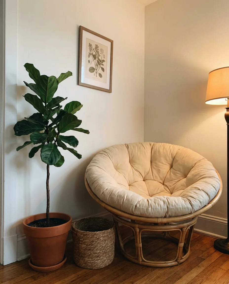 Corner Papasan Chair Ideas for Awkward Spaces 1