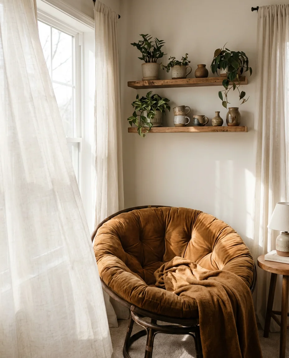 Corner Papasan Chair Ideas for Awkward Spaces 2