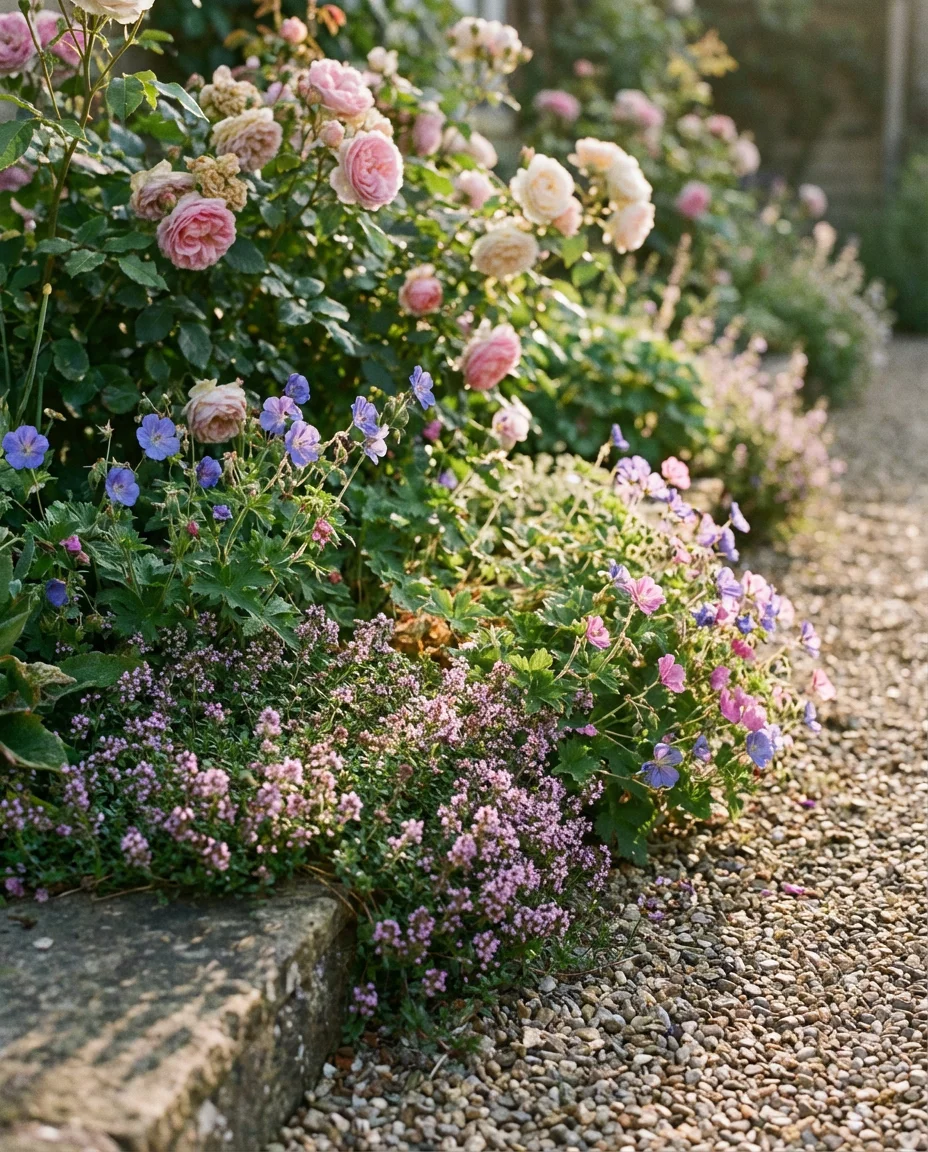 Cottage Border Design with Edging Plants 2