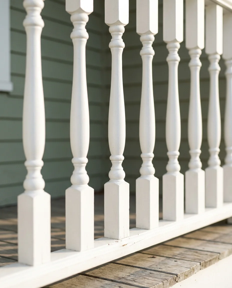 Cottage Style Wood Railing with Turned Balusters 2
