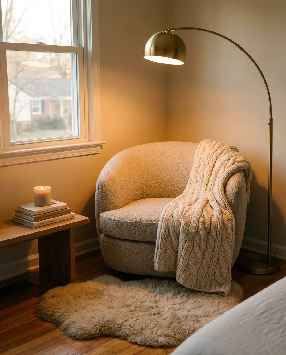 Cozy Bedroom Corner with Layered Textiles 1