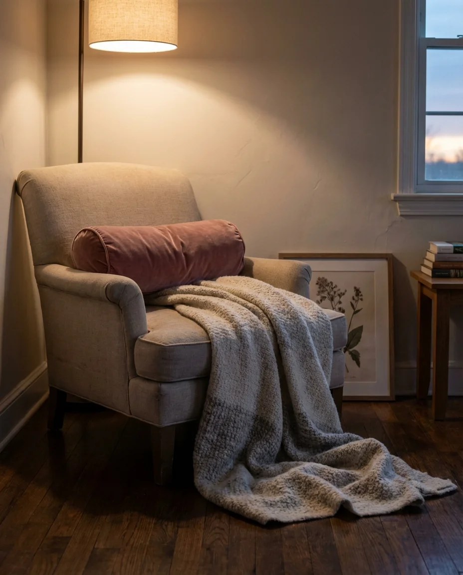 Cozy Bedroom Corner with Layered Textiles 2