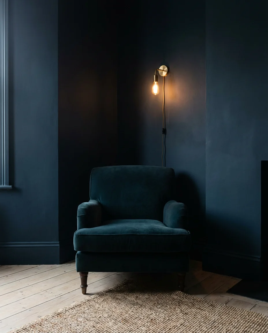 Cozy Midnight Blue Reading Nook 2