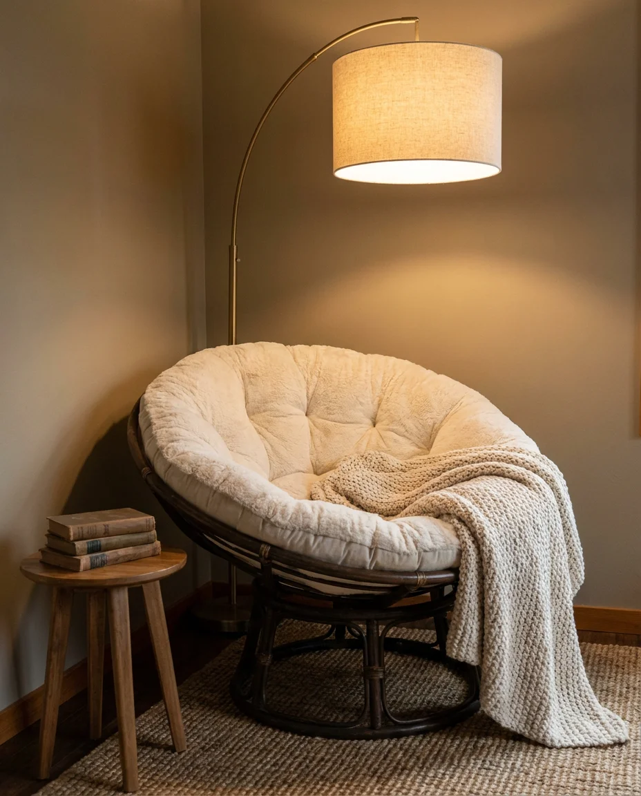 Cozy Reading Nook With a Papasan Chair 1
