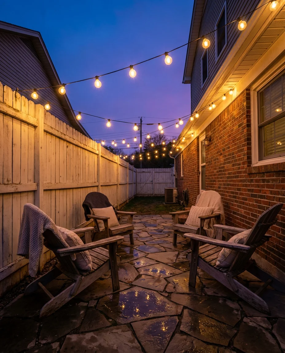 DIY Outdoor String Light Canopy 2