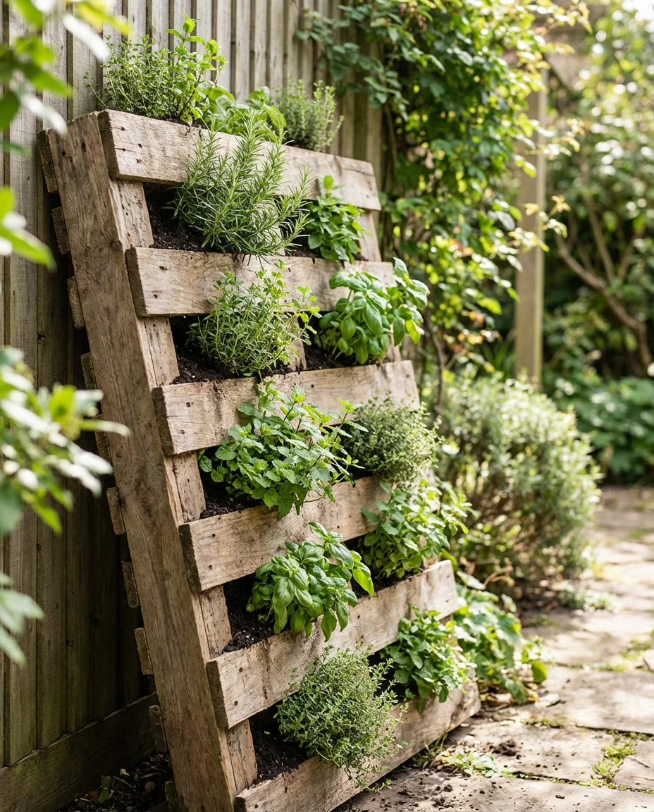 DIY Pallet Herb Garden 1