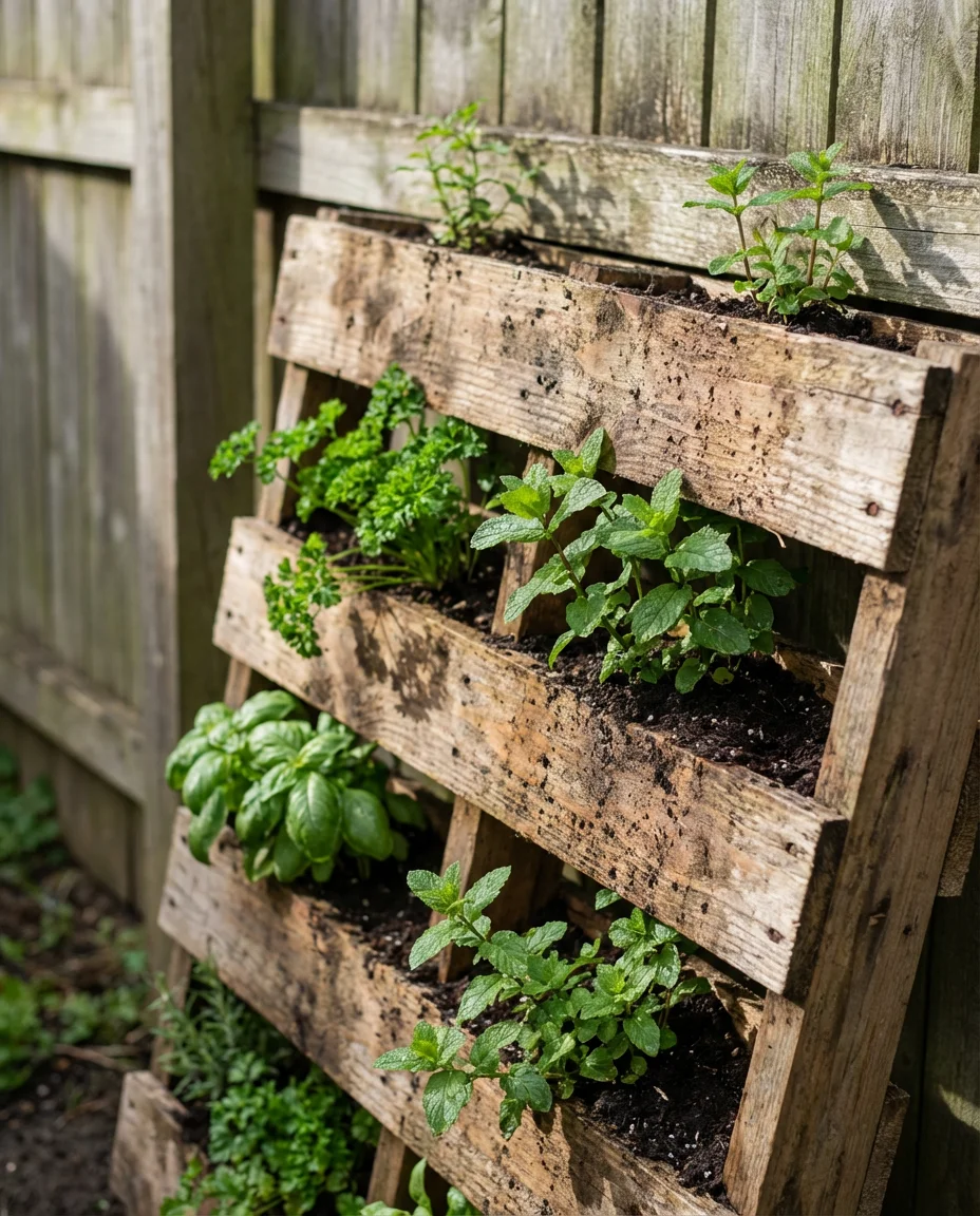 DIY Pallet Herb Garden 2