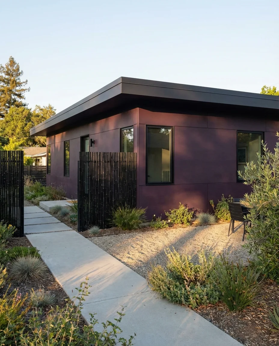 Dark Plum on a Modern Minimalist Exterior 1