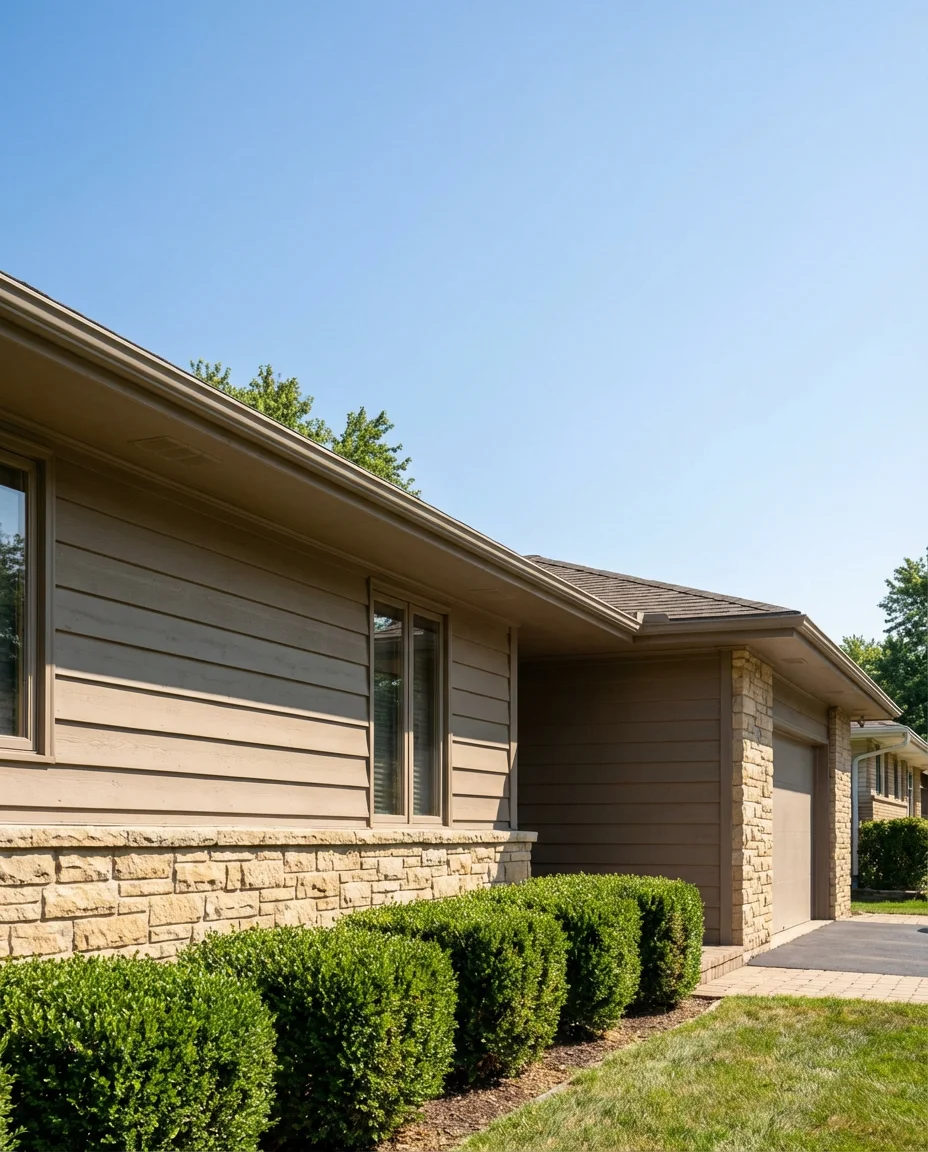Dark Siding on a Bungalow with Warm Porch Details 1