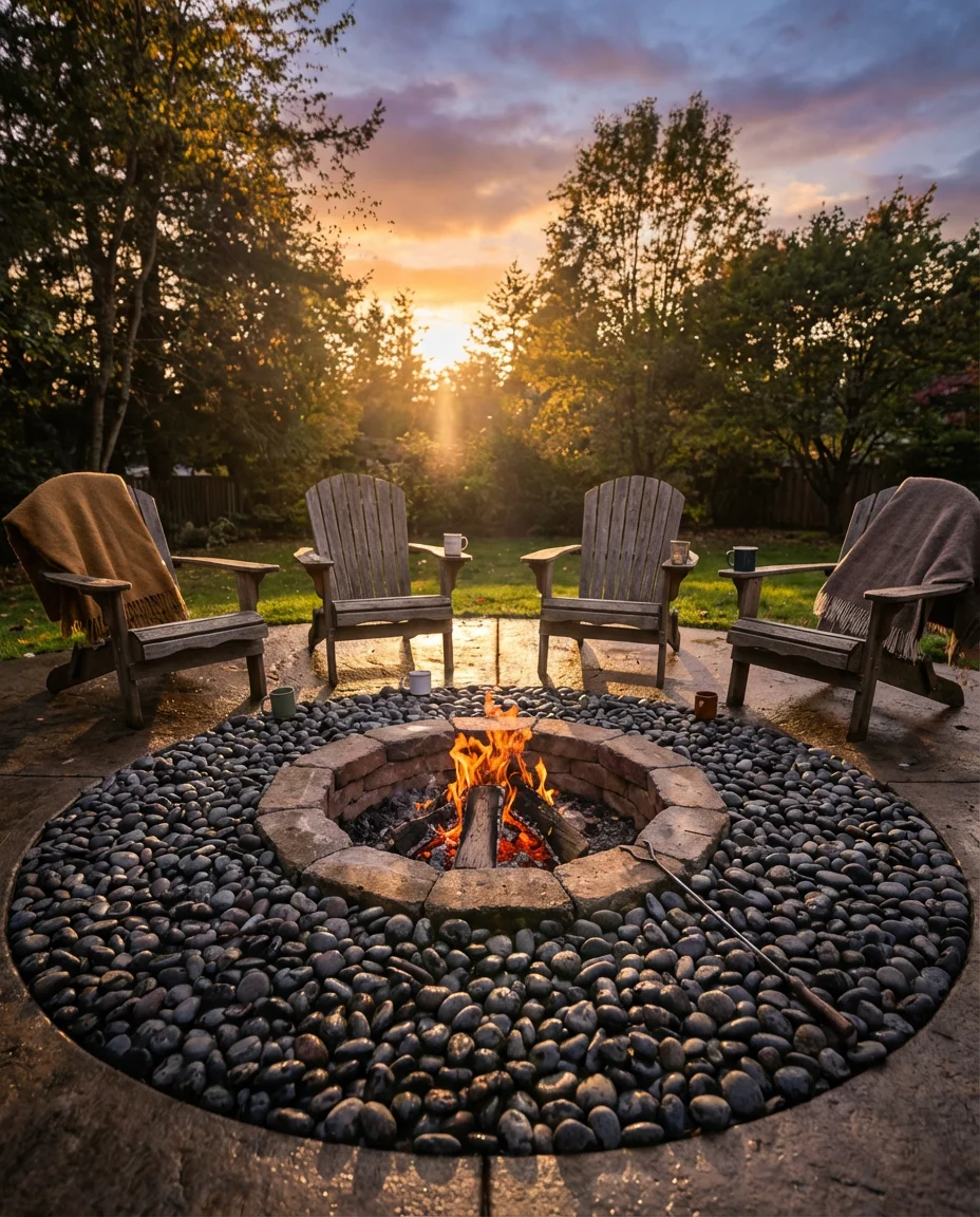 Decorative Rock Fire Pit Surround 1