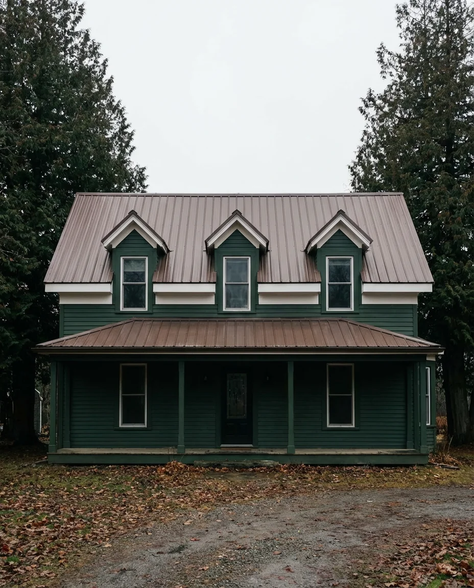 Deep Green with Brown Roof 2