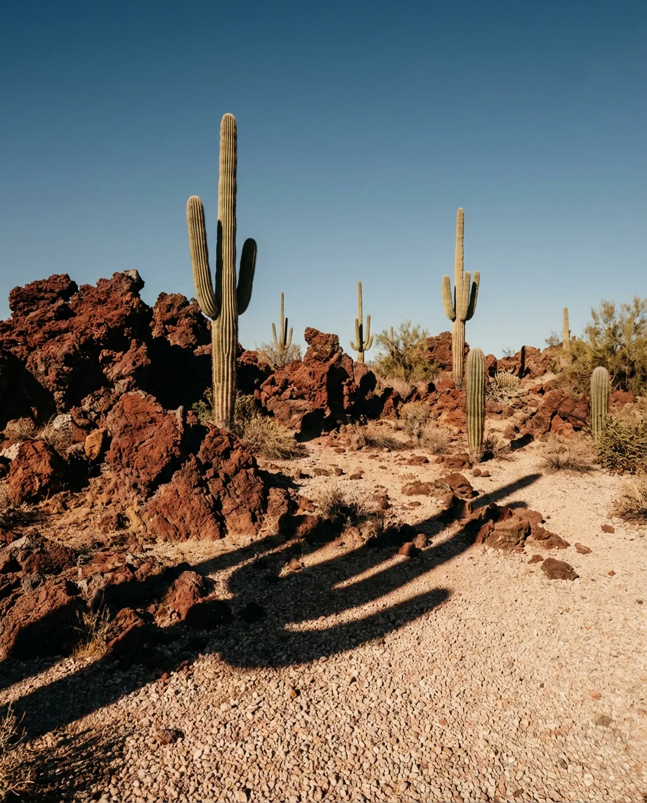Desert Rock Landscape With Cacti 1