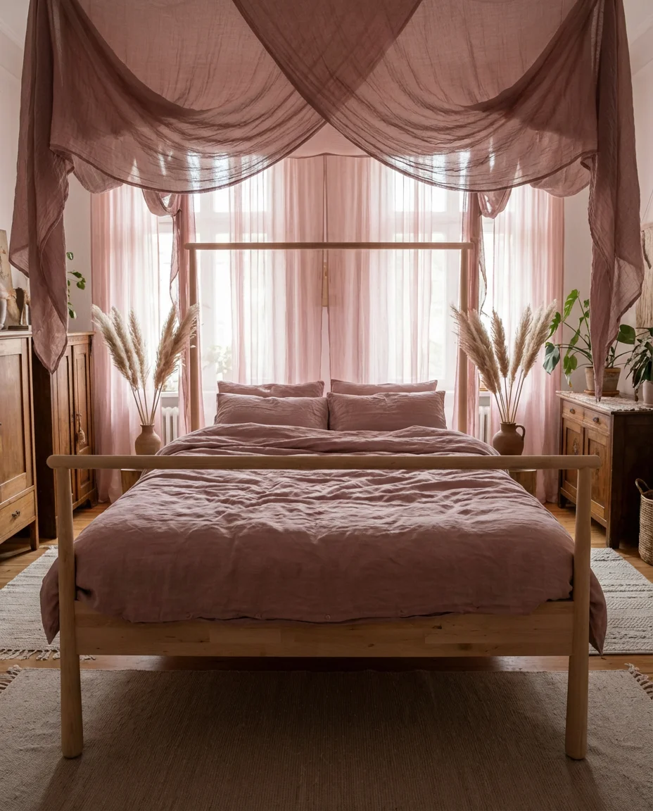 Dusky Pink Romantic Canopy Bedroom 2