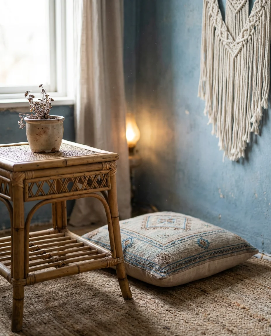 Dusty Blue Boho Eclectic Space 2
