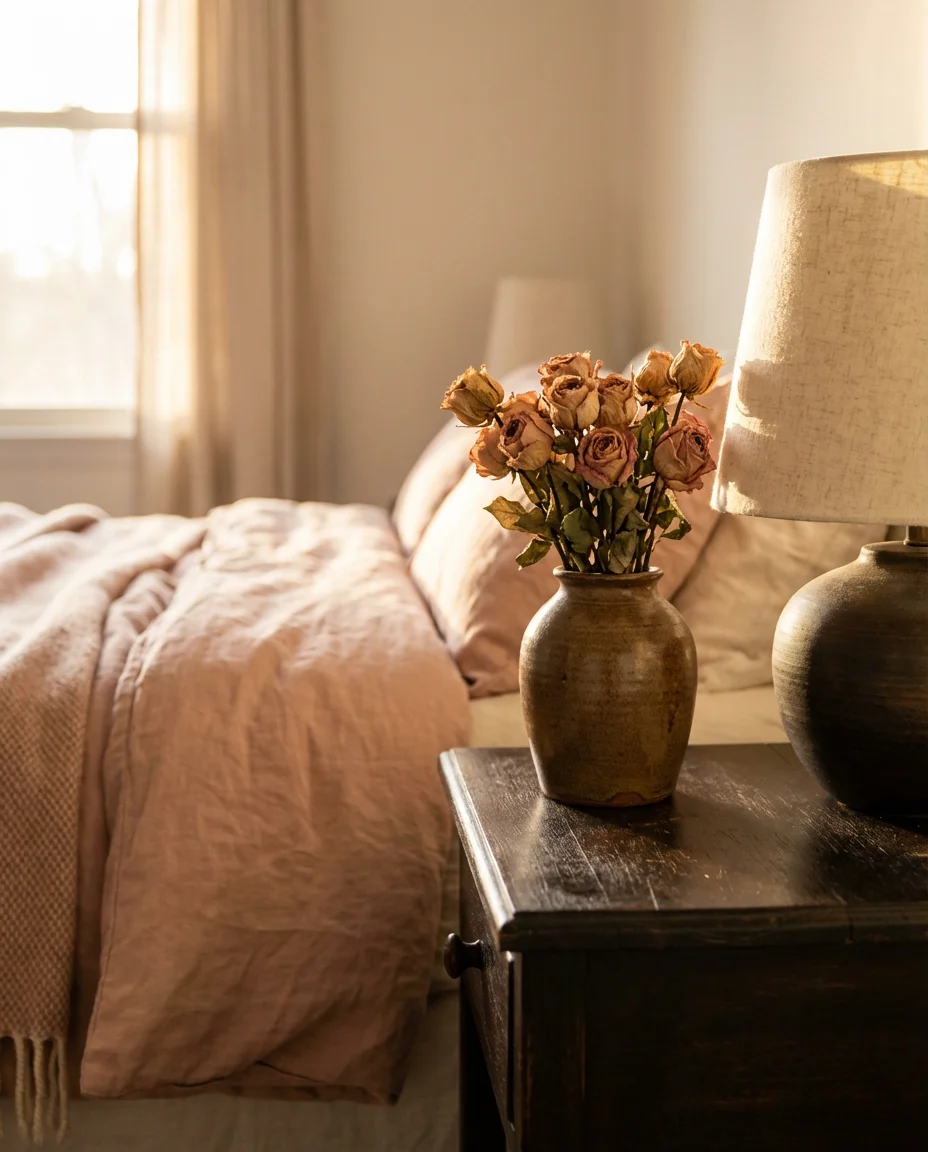 Earthy Pink and Brown Organic Bedroom 2