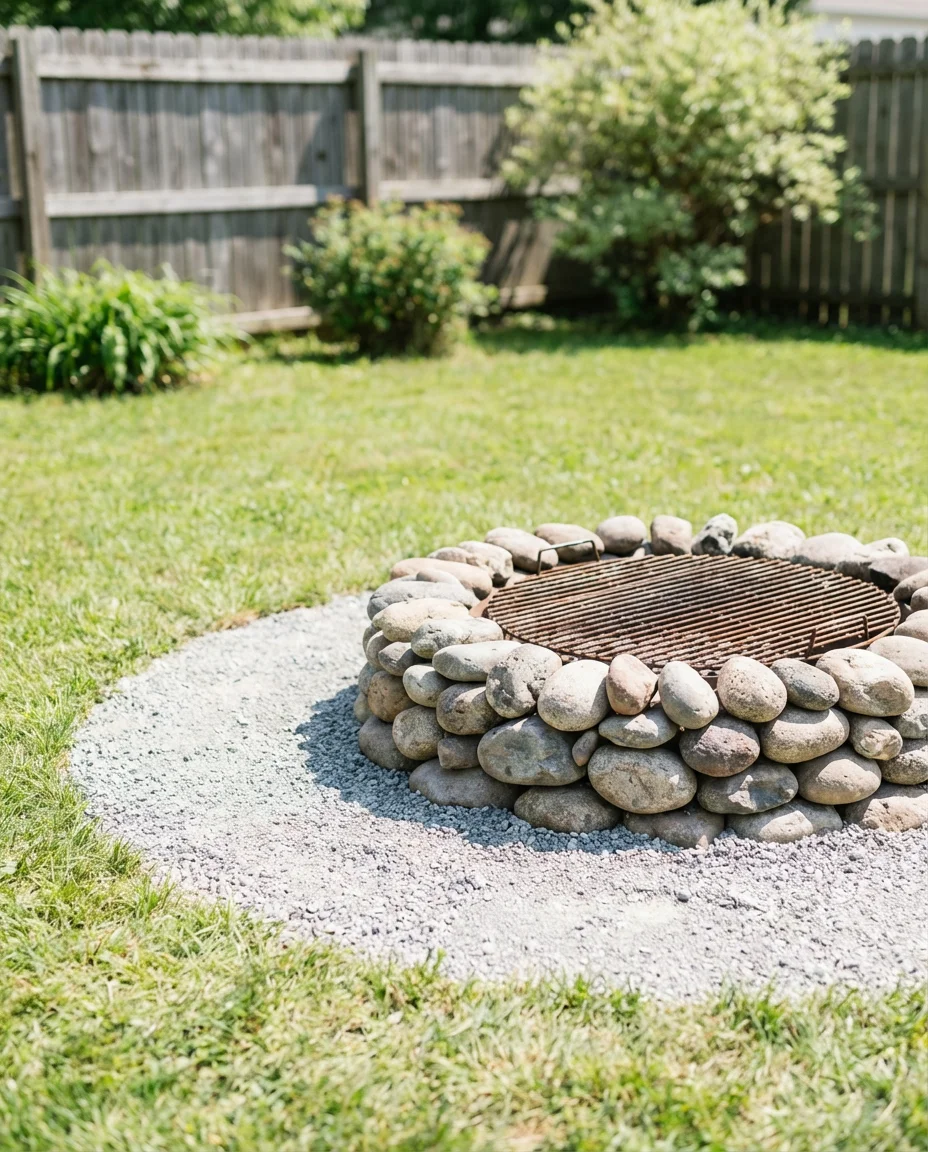Easy DIY Backyard Fire Pit with Gravel Base 1