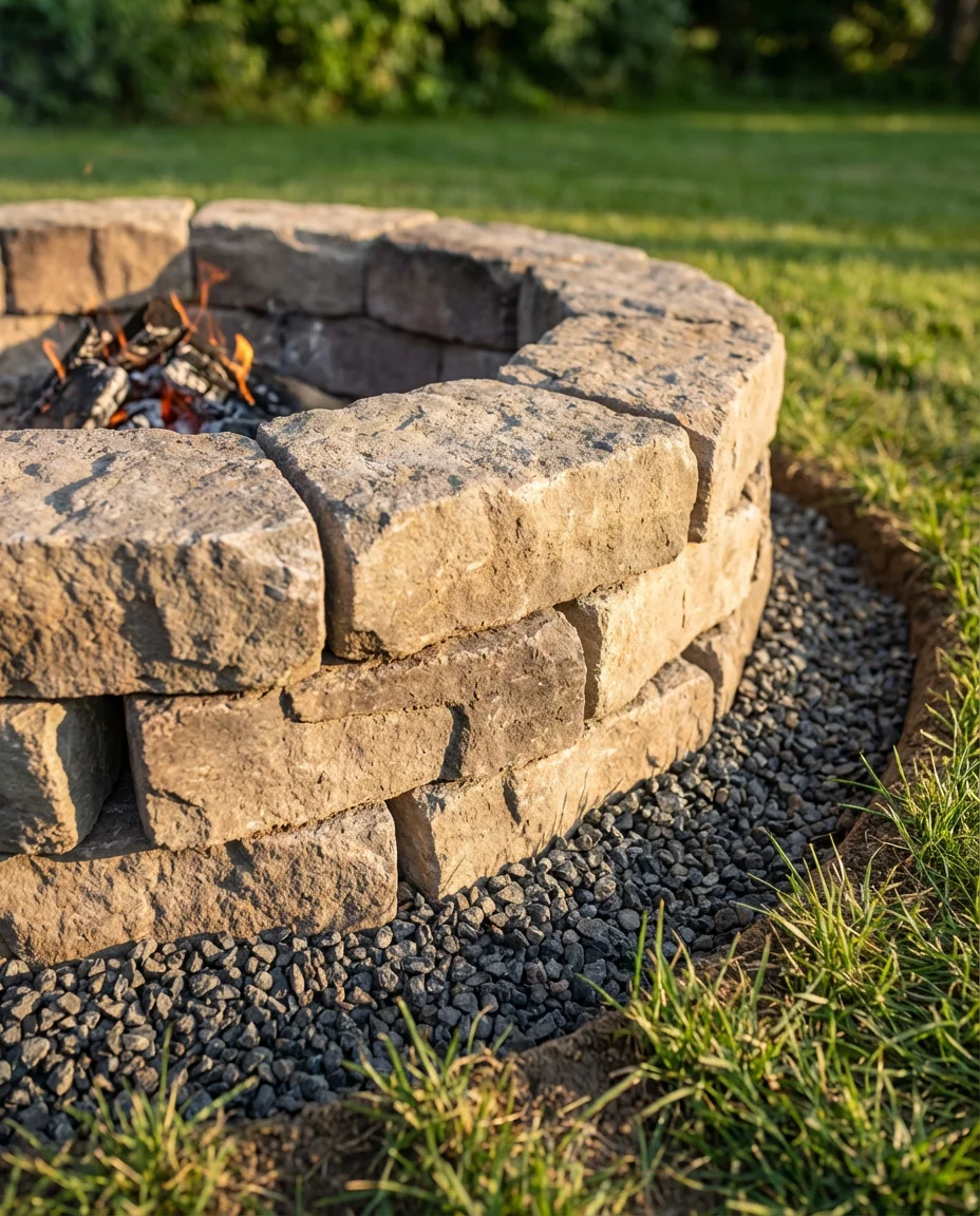 Easy DIY Backyard Fire Pit with Gravel Base 2