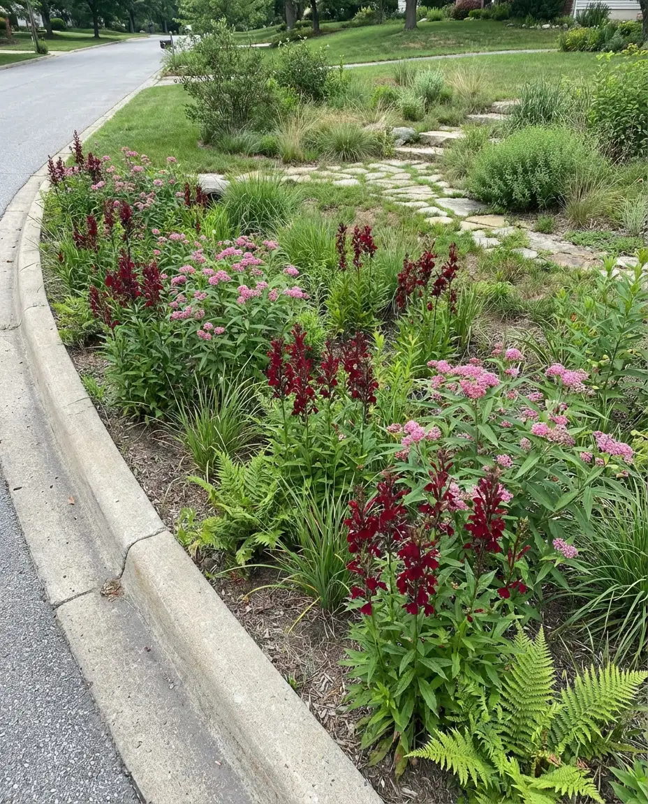 Eco-Friendly Front Yard with Rain Garden 1