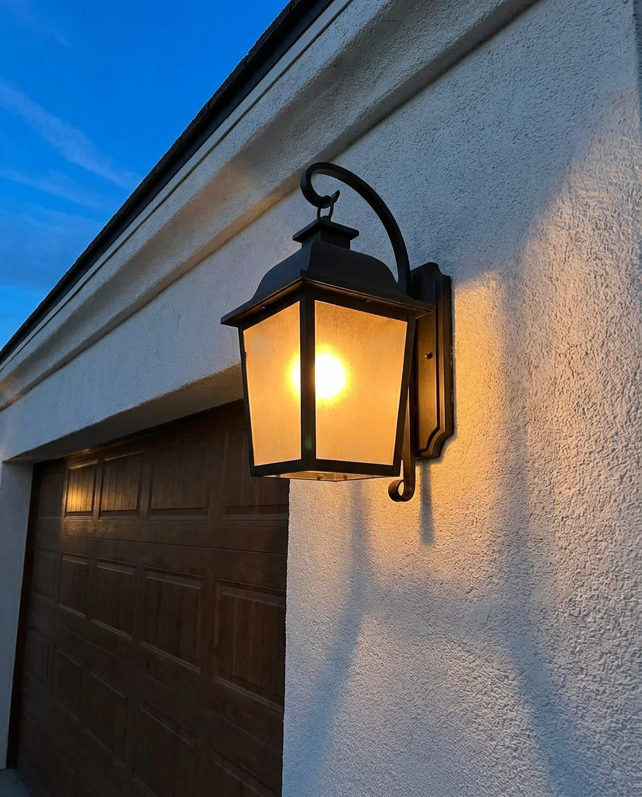 Exterior Lights Flanking the Garage Door 2