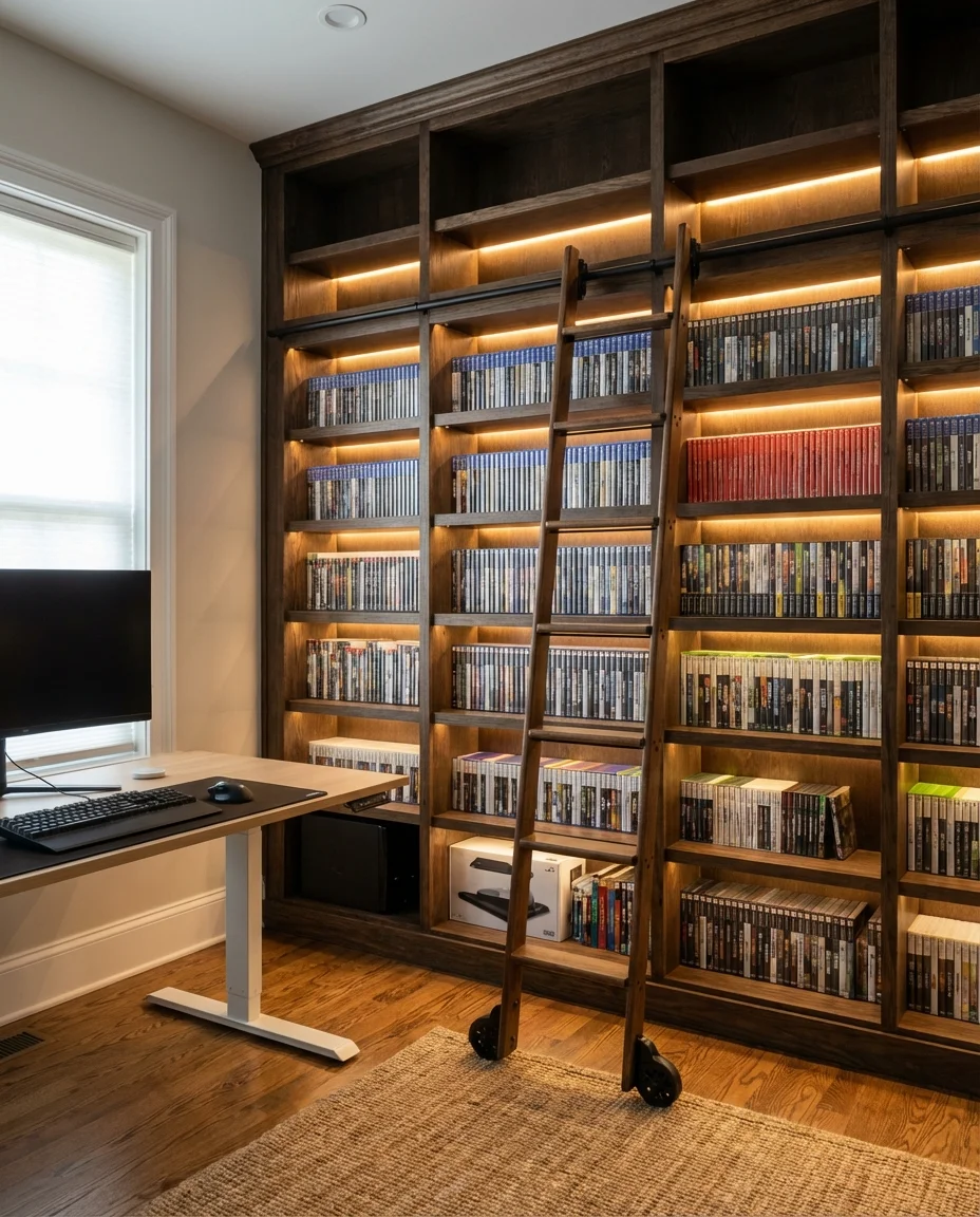 Floor-to-Ceiling Shelving Gaming Library 1