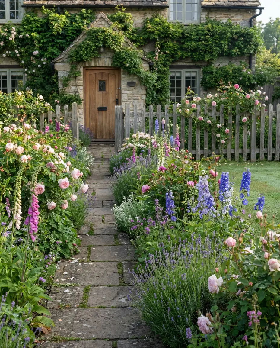 Front Yard Cottage Garden Layout Plans 1