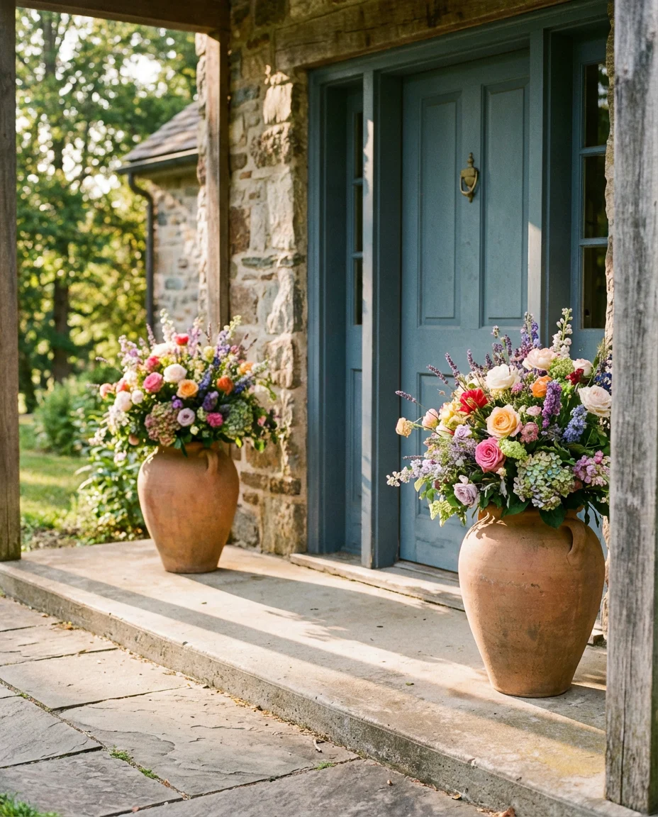 Front Yard Pots and Planters at the Entrance 1