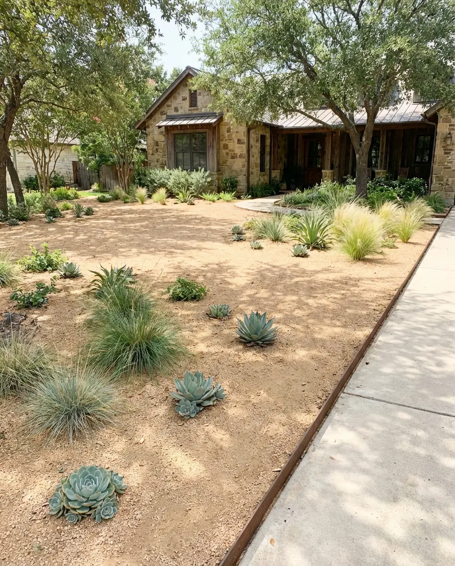 Grass-Free Front Yard with Decomposed Granite 1