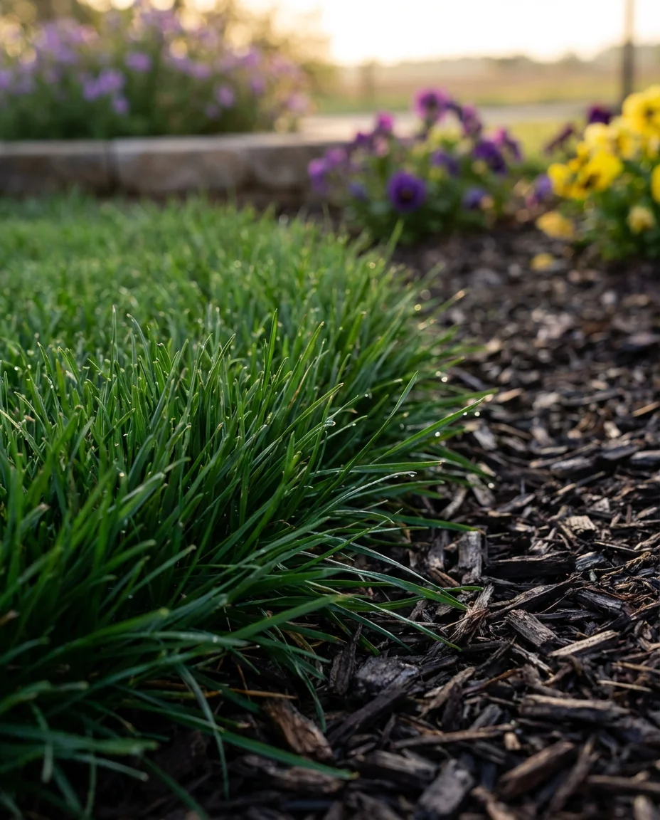 Grass Lawn with Defined Curved Edges 2
