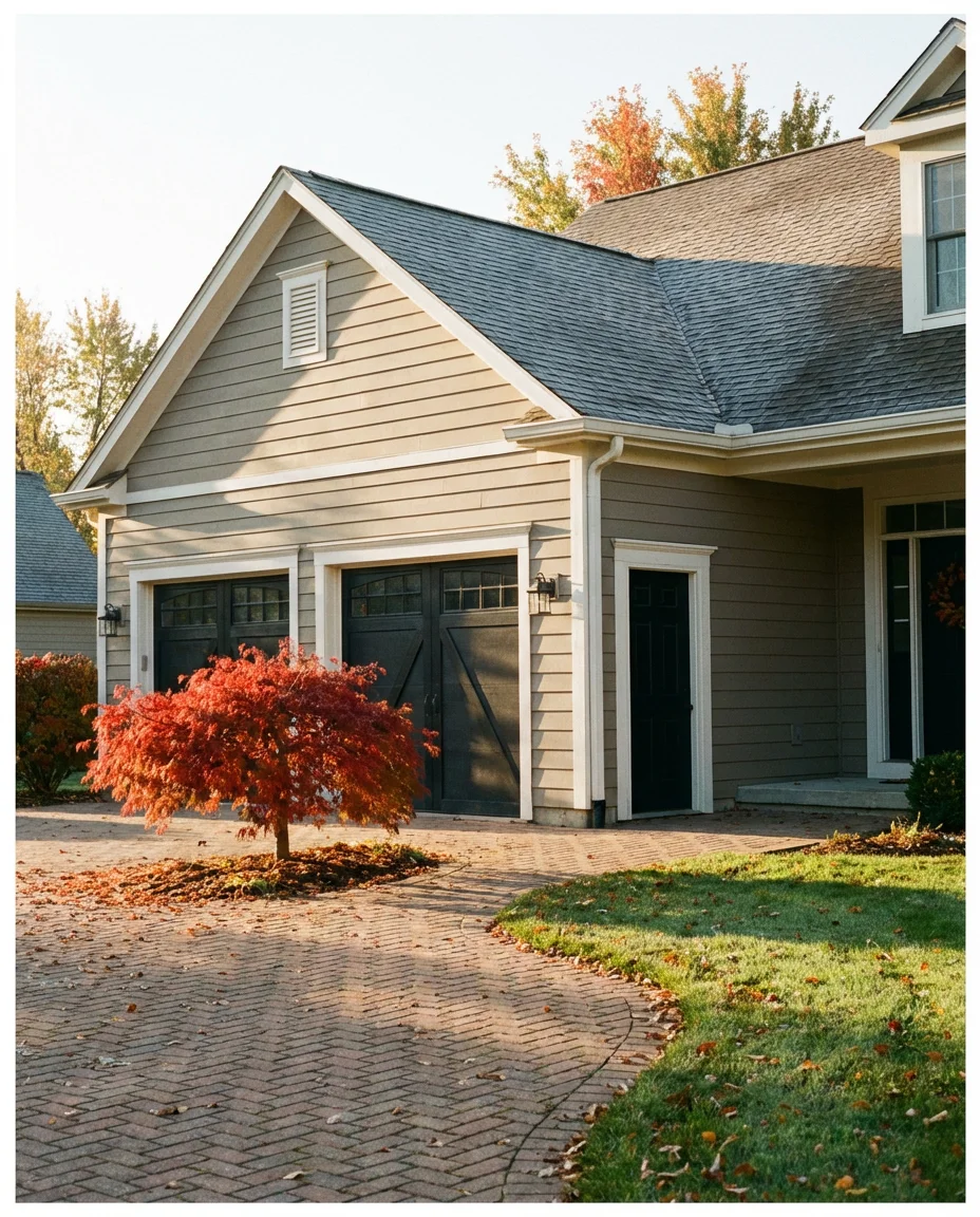 Greige with Black Garage and Front Door 1